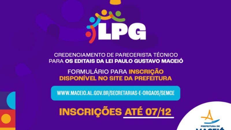 Prefeitura de Maceió lança edital da Lei Paulo Gustavo