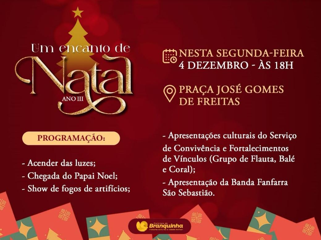 Branquinha se prepara para mais uma edição do “Um Encanto de Natal”