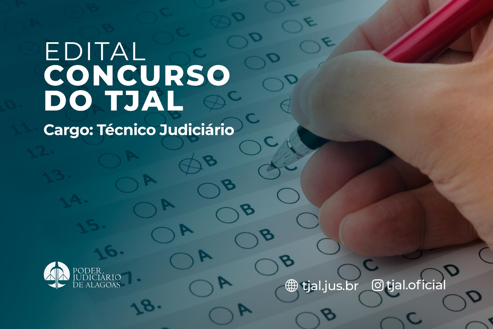 TJAL publica edital de concurso público com vagas para técnico judiciário