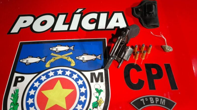 Polícia Militar apreende arma de fogo ao atender ocorrência em Olho d’Água das Flores