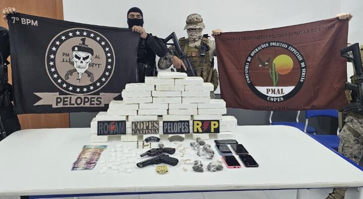 Em Santana do Ipanema, operação da PM apreende mais de 40 quilos de cocaína