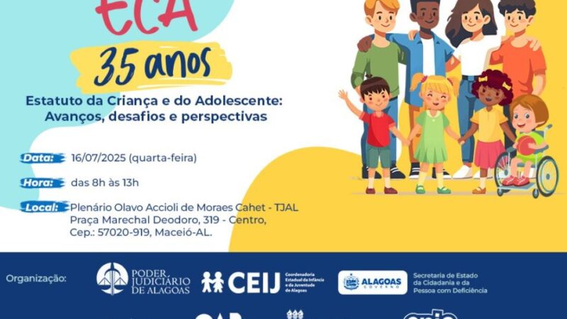 TJAL debate avanços e desafios do ECA, nesta quarta-feira (16)