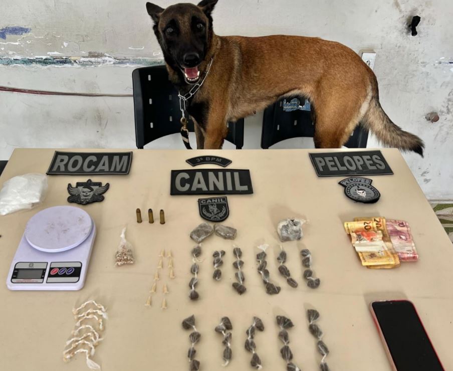 Com auxílio de cão farejador, PM prende homem em ponto de drogas em Arapiraca