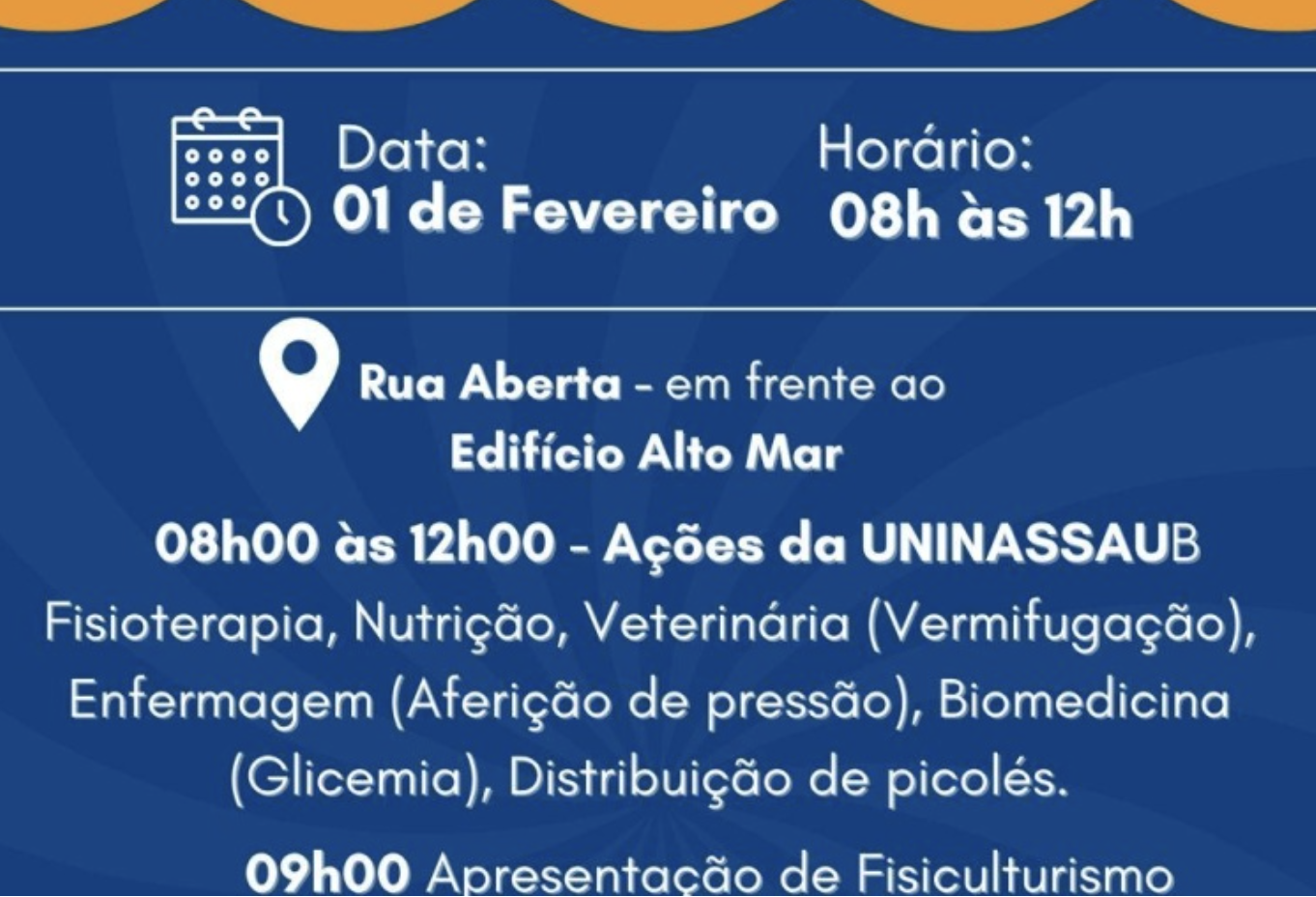 Fevereiro começa, neste domingo(1°), com ações gratuitas de saúde e esporte à beira-mar