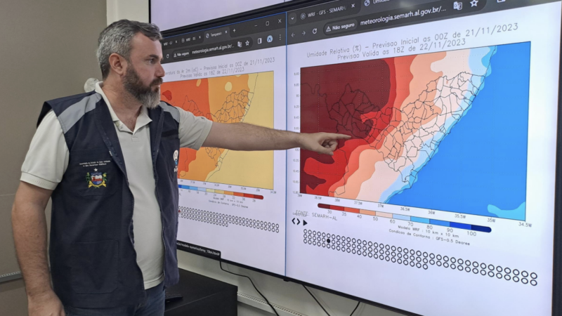 Semarh emite Alerta Meteorológico para chuvas, ventos e trovoadas em Alagoas