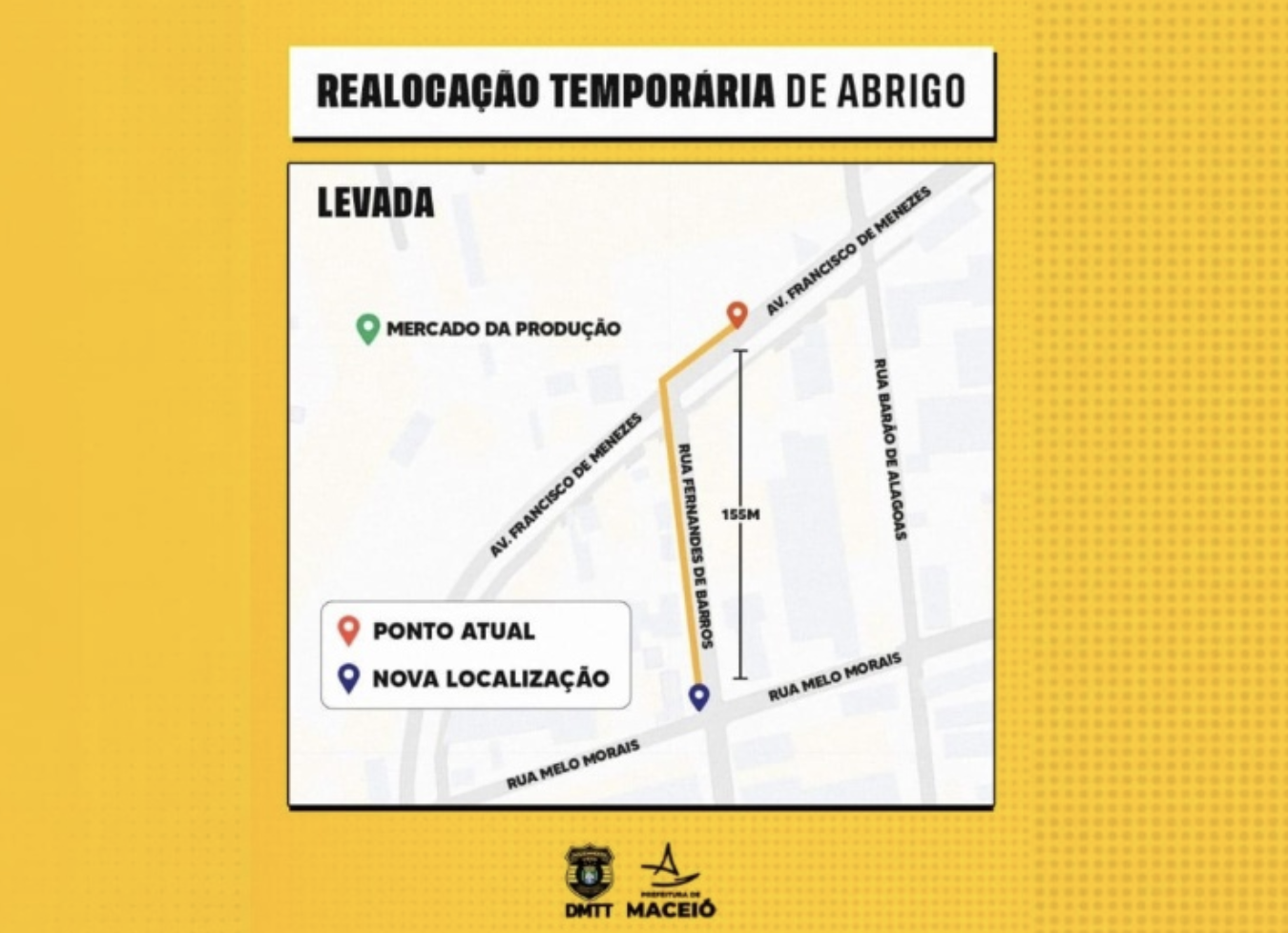 Mercado da Levada: ponto de ônibus será realocado temporariamente