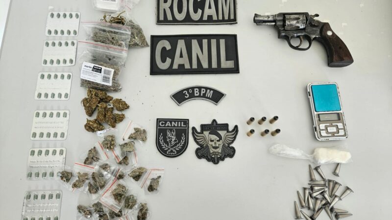 PM-AL combate tráfico e apreende drogas e arma em três cidades do interior