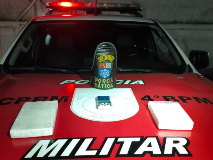 PM apreende 1,8 kg de cocaína em Maceió e revólver após disparos em Maravilha